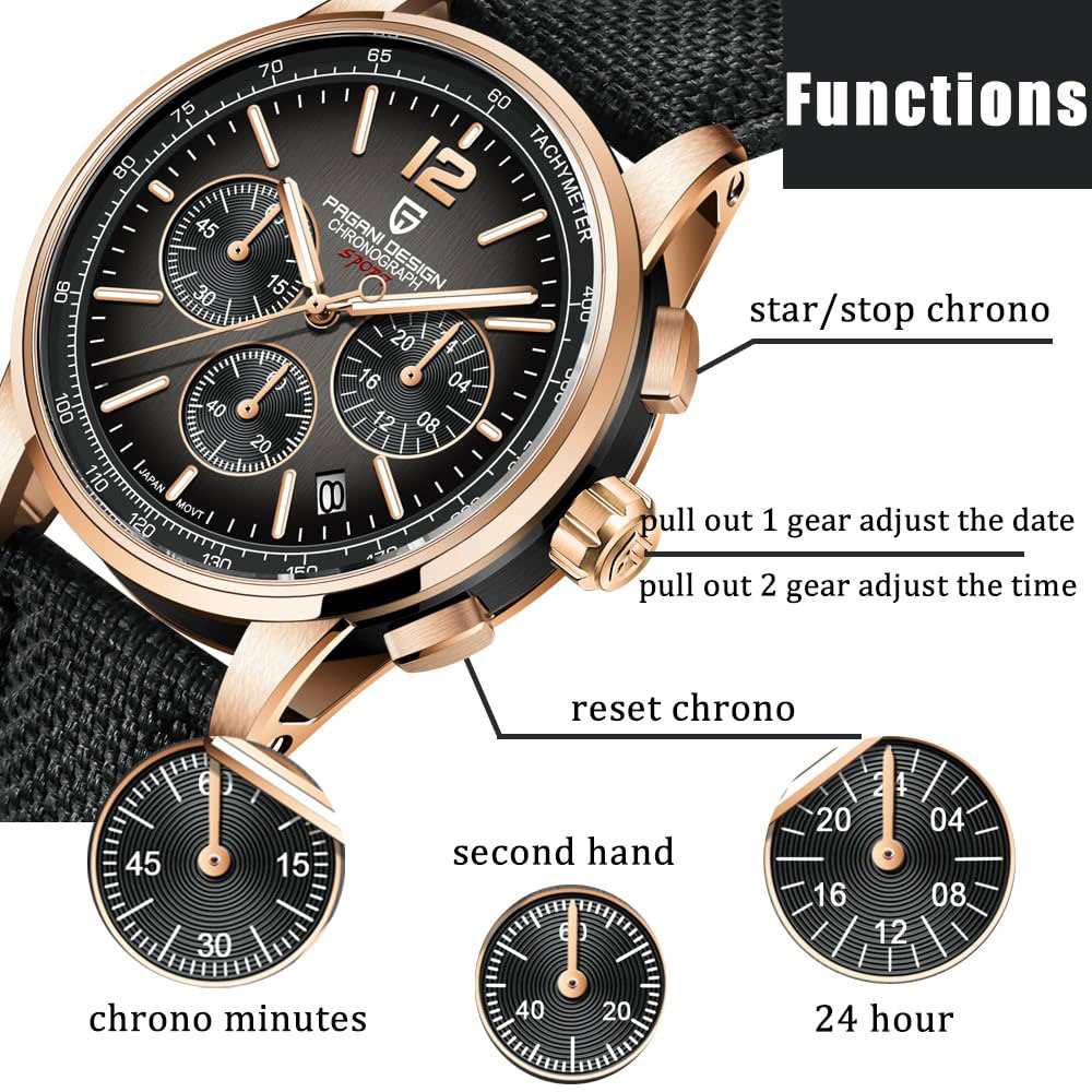 Luxury Watch Quality - PAGANI DESIGN New Mens Watch 41mm