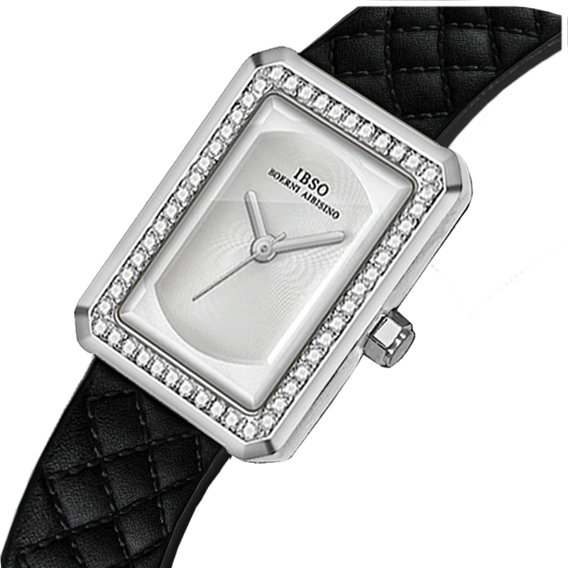 Luxury Watch Black - Fashion Leather Woman Watch Rectangular Golden