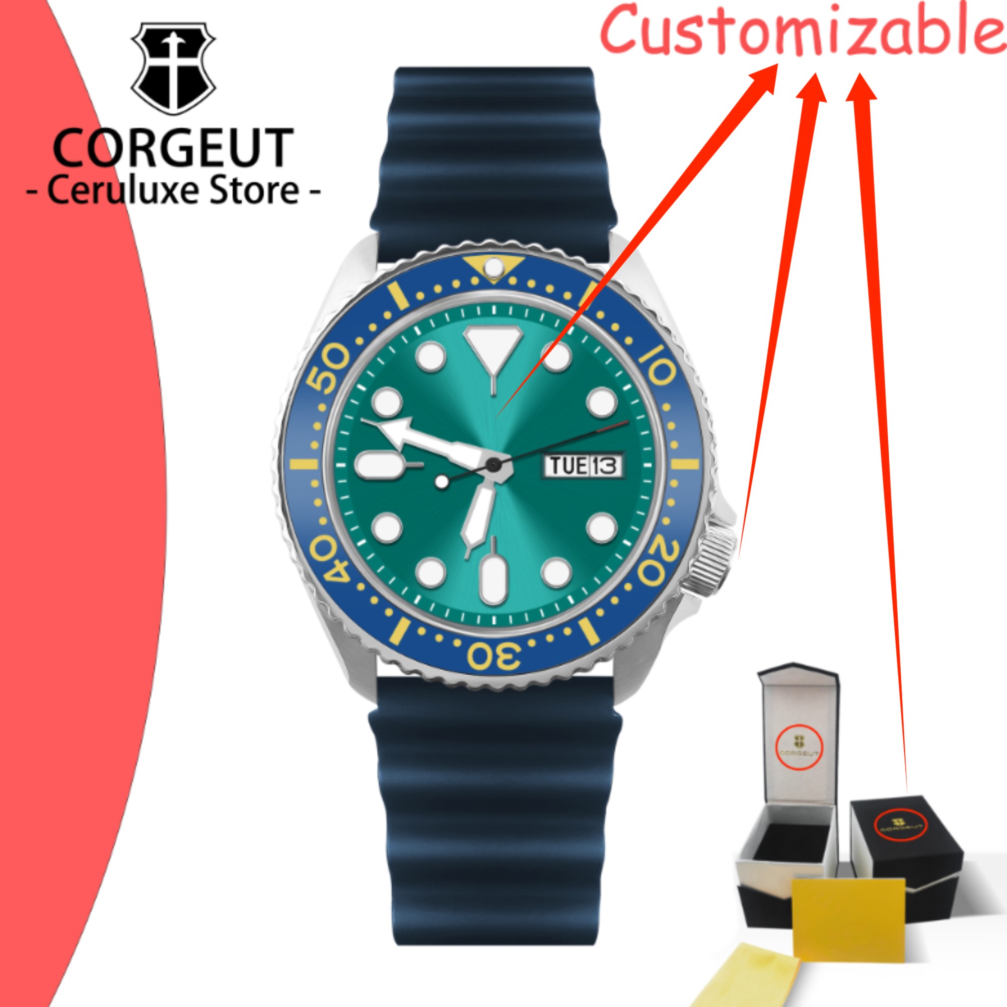 CUSTOM Logo Vintage Diver Watc - Sapphire Crystal Display recension och pris