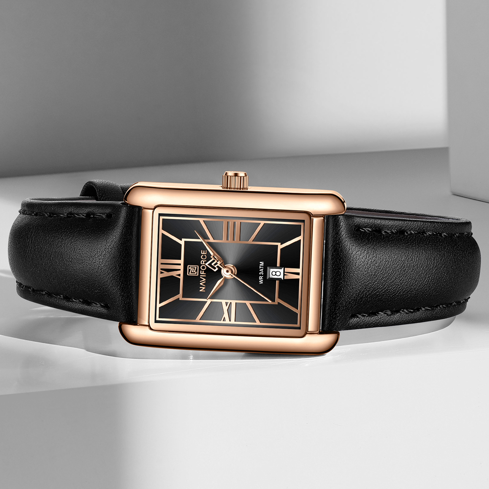 NAVIFORCE Women's Elegant Rect - Luxury Watch Black recension och pris