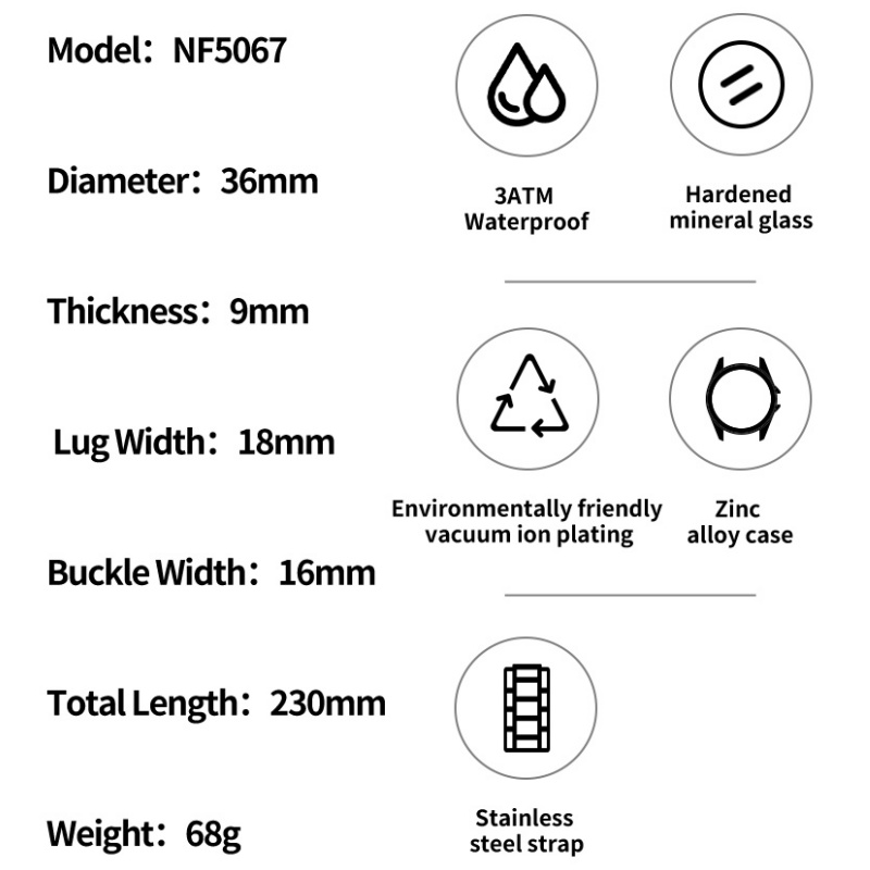 NAVIFORCE Ladies 3ATM Waterpro - Luxury Watch Black recension och pris