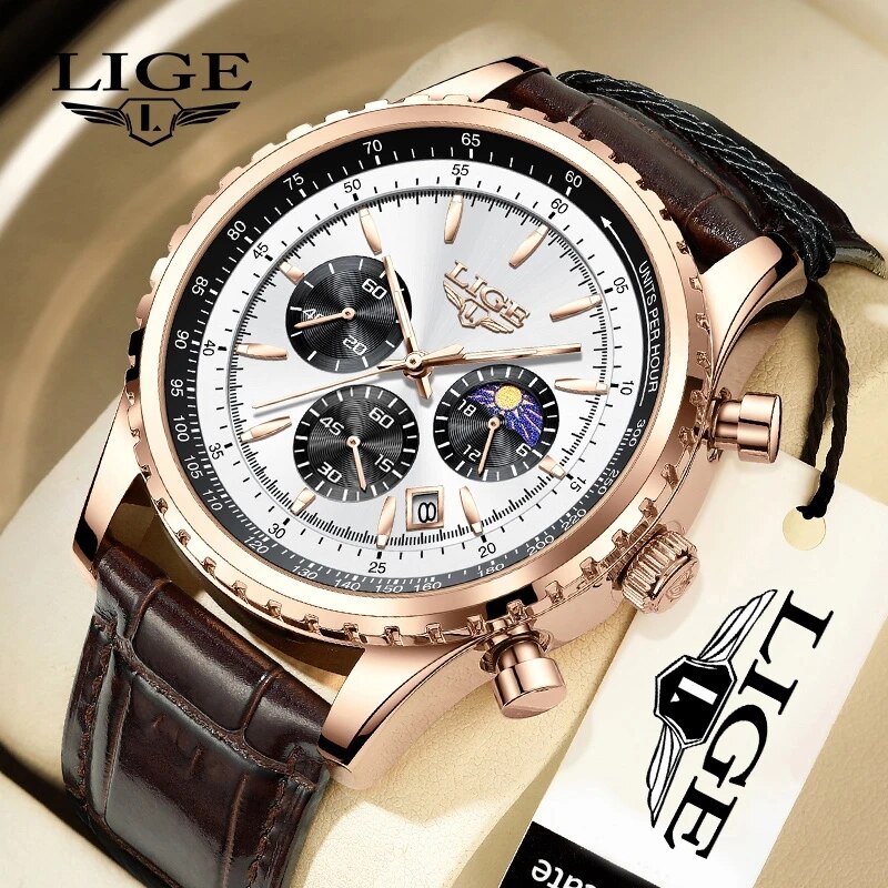 LIGE New Mens Watches Top Bran - Luxury Watch Low Price recension och pris