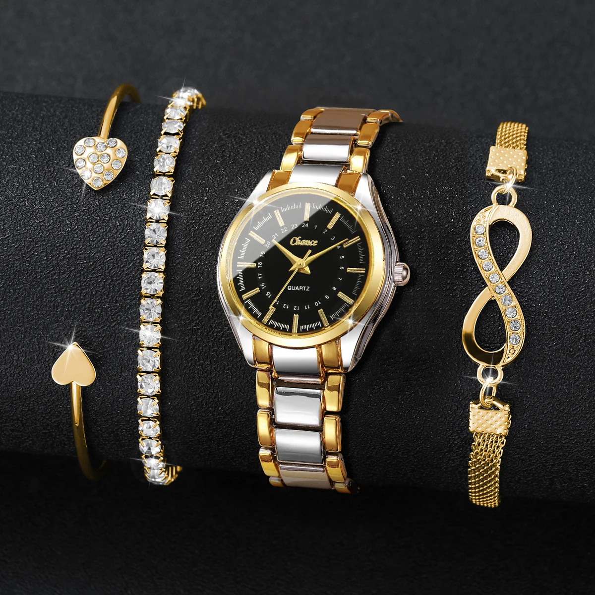 4PCS Elegant Women Watches Bra - Luxury Watch For Girls recension och pris