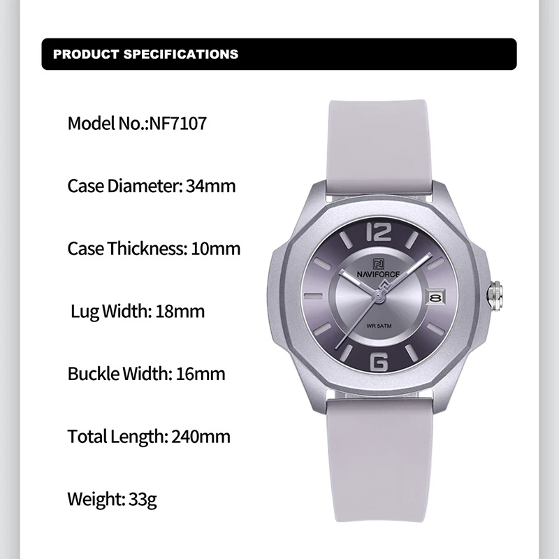 NAVIFORCE 7107 Watch for Women - Luxury Watch Black recension och pris