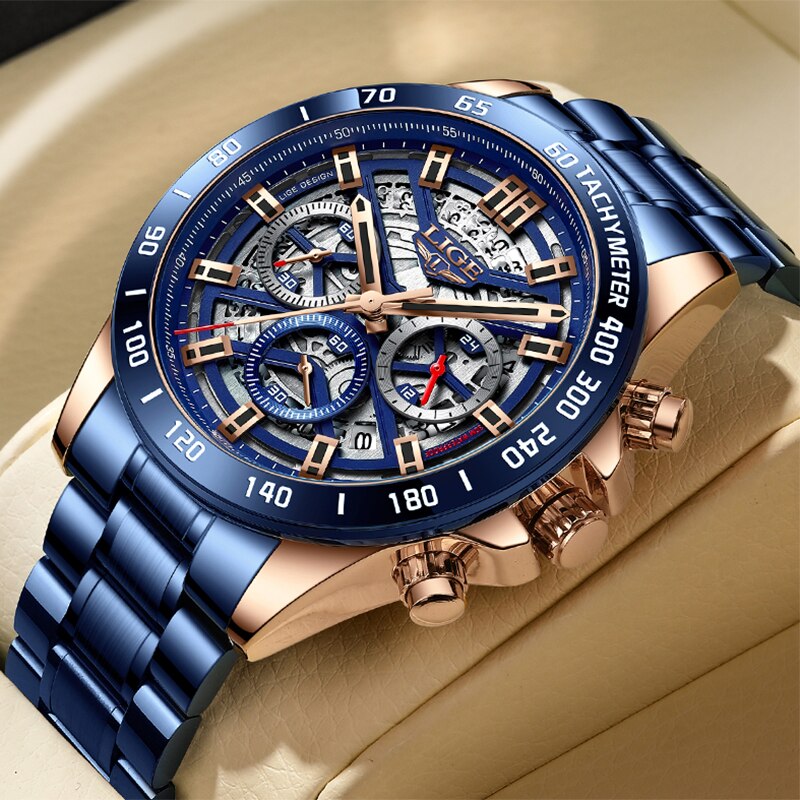 LIGE 2024 New Men Watch Top Br - Luxury Watch Low Price recension och pris