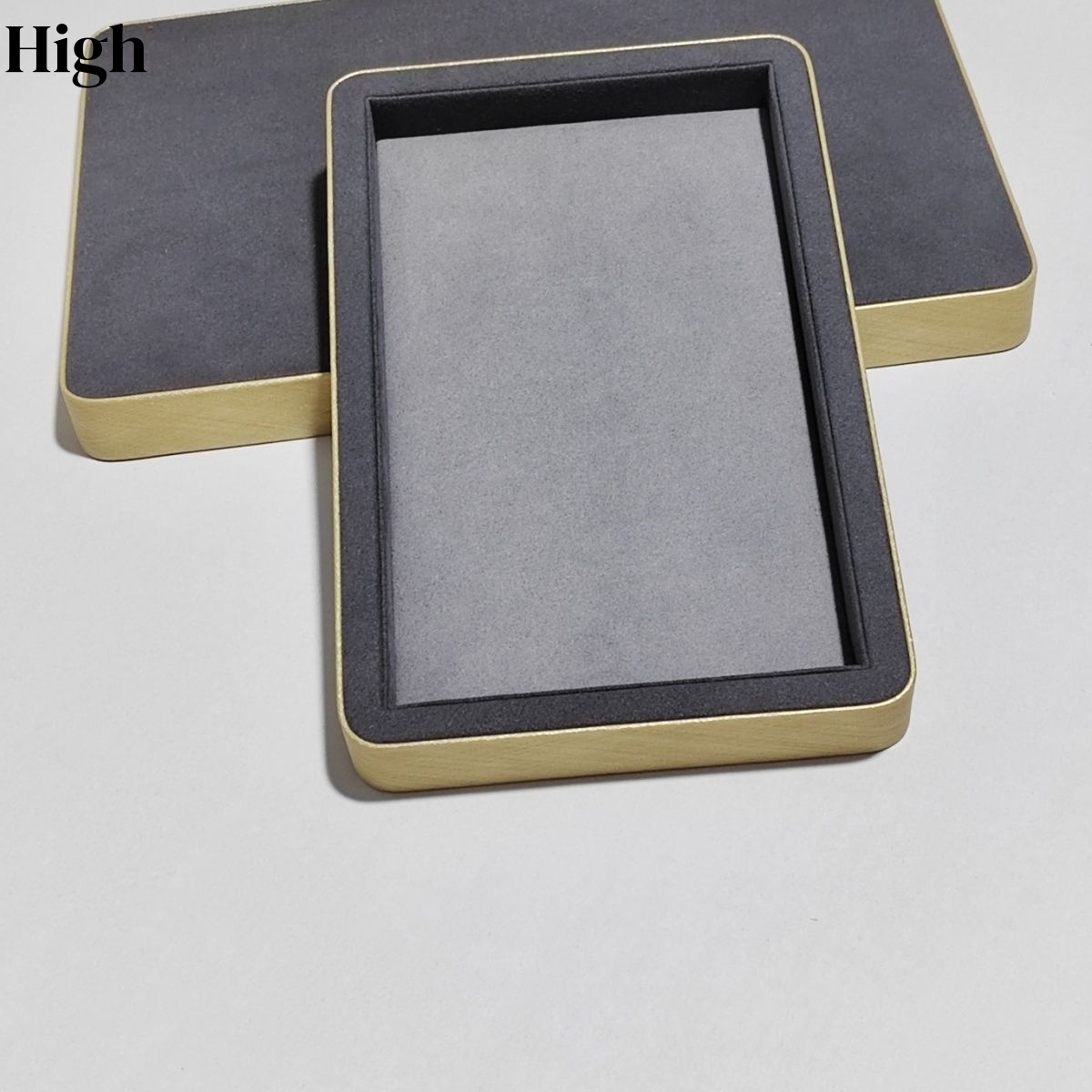 Gray Suede Leather Jewelry Dis - Luxury Watch Photography recension och pris